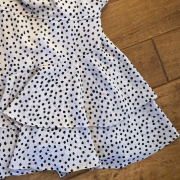 Women's JAPNA Cream and Black Polka Dot Skort Dress - Picture 7 of 11